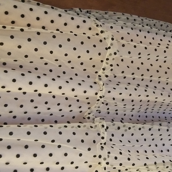 Dotted Darling Mini Dress Blush Pink Black Sz 4 Hole Read Vintage Inspired Retro - Picture 6 of 8